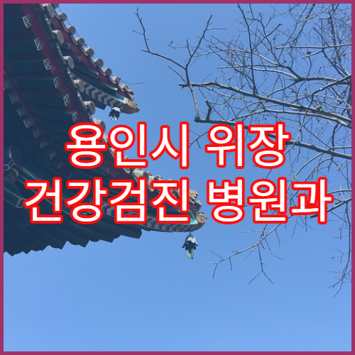 용인시 위장 건강검진 병원과 검사 전 준비사항 정리