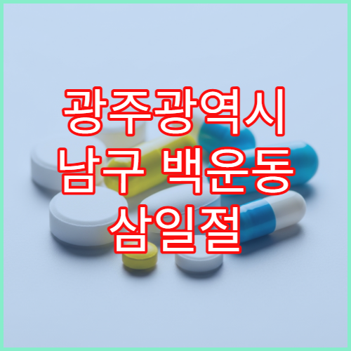 광주광역시 남구 백운동 삼일절 대체공휴일 문 여는 약국(1·2동)