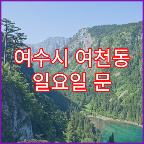 여수시 여천동 일요일 문 여는 약국 처방전 조제·약 수령 가능