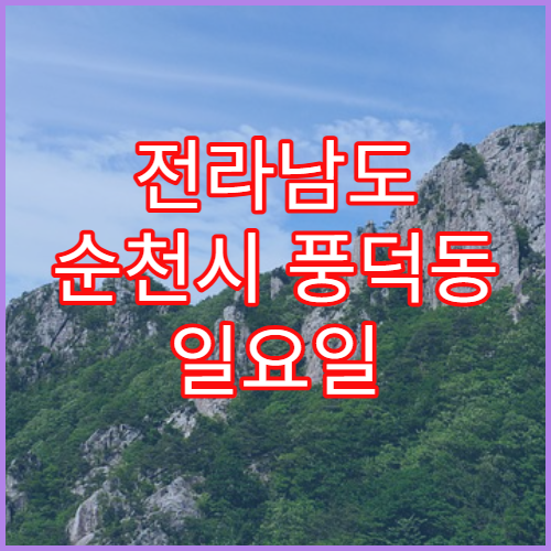 전라남도 순천시 풍덕동 일요일 문 여는 약국 감기약·몸살약 상담 가능
