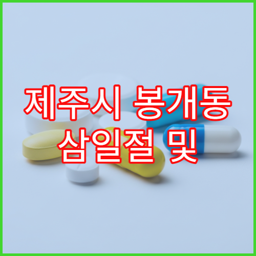 제주시 봉개동 삼일절 및 대체공휴일 당직 약국 정보 정리