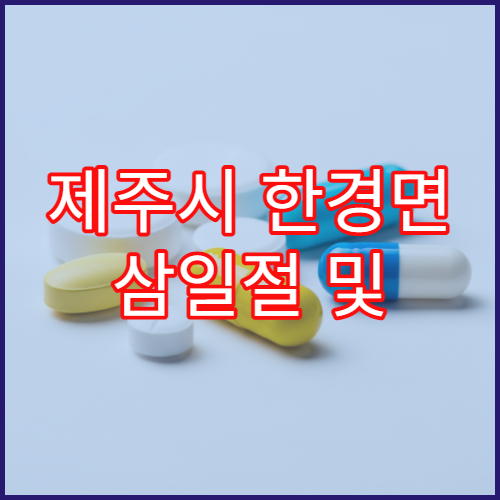제주시 한경면 삼일절 및 대체공휴일 영업 약국 위치 안내
