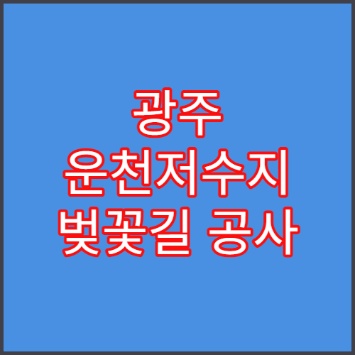 광주 운천저수지 벚꽃길 공사 현황 및 대체 벚꽃 산책로 추천