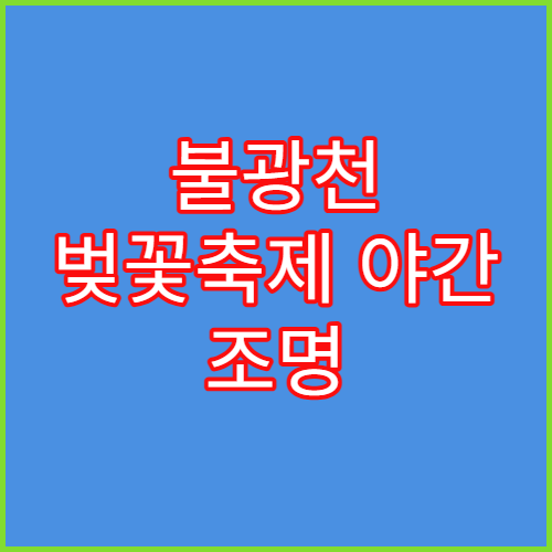 불광천 벚꽃축제 야간 조명 켜지는 시간 및 로컬 추천 맛집 3곳