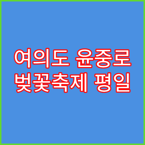 여의도 윤중로 벚꽃축제 평일 오후 방문 후기 (웨이팅 없는 근처 맛집)