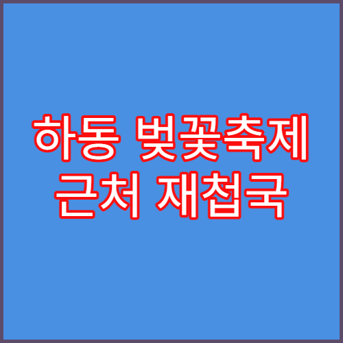 하동 벚꽃축제 근처 재첩국 맛집 및 화개장터 구경거리 총정리
